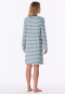 Nachthemd langarm Ringel graublau - Casual Essentials