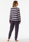 Pyjama lange frottee streepjes indigo - Casual Essentials