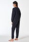 Pyjama lange sweatware manchetten navy - Nightwear