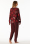 Pyjama lange pyjama bloemen wijnrood - Comfort Nightwear