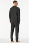 Schlafanzug lang Interlock Polokragen dunkelgrau-meliert - Selected Premium Warming