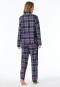 Pyjama lang Webware nachtblau kariert - X-Mas Family