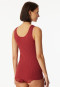 Strap top fine rib needle out structure dark red - Revival Marie