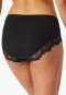 Midi panty fine rib needle out structure lace black - Revival Marie