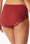 Midi panty fine rib needle out structure lace dark red - Revival Marie