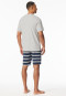 Schlafanzug kurz Knopfleiste Ringel hellgrau meliert - Casual Nightwear