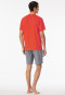 Schlafanzug kurz Knopfleiste Ringel hellrot - Casual Nightwear
