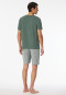 Pyjama korte v-hals palm kaki - 95/5