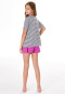 Pyjama korte strepen citrus fuchsia - Teens Nightwear