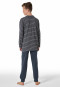 Schlafanzug lang Streifen graphit - Nightwear