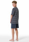 Schlafanzug kurz Streifen graphit - Nightwear