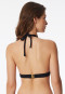 Top a triangolo in jersey riciclato a strisce nere - Aqua