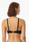Bikini con strisce riciclate in jersey di conchiglia nero - Aqua