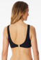 Bustier bikini top jersey recycled stripes black - aqua