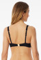 Bikini con ferretto in jersey riciclato a strisce nero - Aqua
