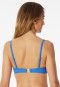 Bikini a fascia con strisce riciclate in jersey di conchiglie aquarium - Aqua