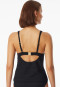 Tankini top jersey recycled stripes black - aqua