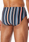 Swimming trunks with zipped pocket knitwear recycled stripes midnight blue - Aqua