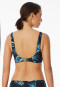 Bustier bikinitop jersey gerecycled palmbomen multicolour - Aqua