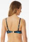 Bikini top met schelp jersey gerecycled palmbomen multicolour - Aqua