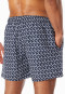 Swim trunks woven fabric recycled midnight blue patterned - Aqua