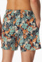 Swim trunks woven fabric recycled flowers multicolor - Aqua