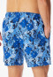 Swim trunks woven fabric recycled flowers multi-colored- Aqua