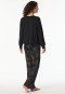 Schlafanzug lang Interlock Ginkgo schwarz - Modern Nightwear