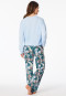 Pyjama lange interlock palmbomen lichtblauw - Modern Nightwear