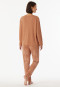 Schlafanzug lang Interlock Bündchen Ginkgo rost - Modern Nightwear