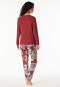 Pyjama long aloe vera fleurs rouge foncé - Selected premium