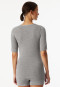 Shirt kurzarm V-Ausschnitt grau-meliert - Premium Warming