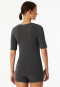Shirt kurzarm V-Ausschnitt dunkelgrau-meliert - Premium Warming