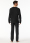 Pyjama lange jacquard knoopsluiting zwart - Modern Nightwear