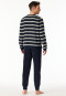 Pyjama lange frottee streepjes nachtblauw - Casual Nightwear