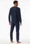Pyjama lang velours manchetten in nachtblauw - selected! Premium Warming
