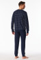 Lange pyjama manchetten nachtblauw geruit - Fine Interlock