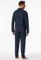 Pyjamas long Interlock midnight blue chequered - Fine Interlock