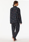 Pyjama lang Flanell dunkelblau bedruckt - X-Mas Family