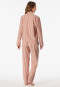Pyjama lang geweven stof strepen terracotta - selected! premium