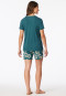 Pyjama korte interlock bloemen groen - Modern Nightwear