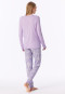 Schlafanzug lang Interlock Bündchen orchid - Modern Nightwear