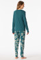 Pyjama lange interlock manchetten bloemen groen - Modern Nightwear