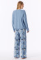 Long Pyjamas, Coffee, Grey-Blue - Casual Fashion