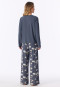 Long Pyjamas, Coffee, Blue-Grey - Casual Fashion