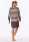 Camicia da notte a manica lunga a righe color cacao - Casual Nightwear