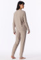 Long Pyjamas with Fine Ribs, Brown-Mottled - Selected! Premium Warming