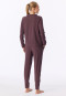Long Pyjamas with Fine Ribbing in Cocoa Brown - Selected! Premium Warming