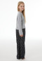 Lange pyjama met strik, grijs gemêleerd - Nightwear
