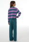 Pigiama lungo a righe larghe color bacca - Nightwear